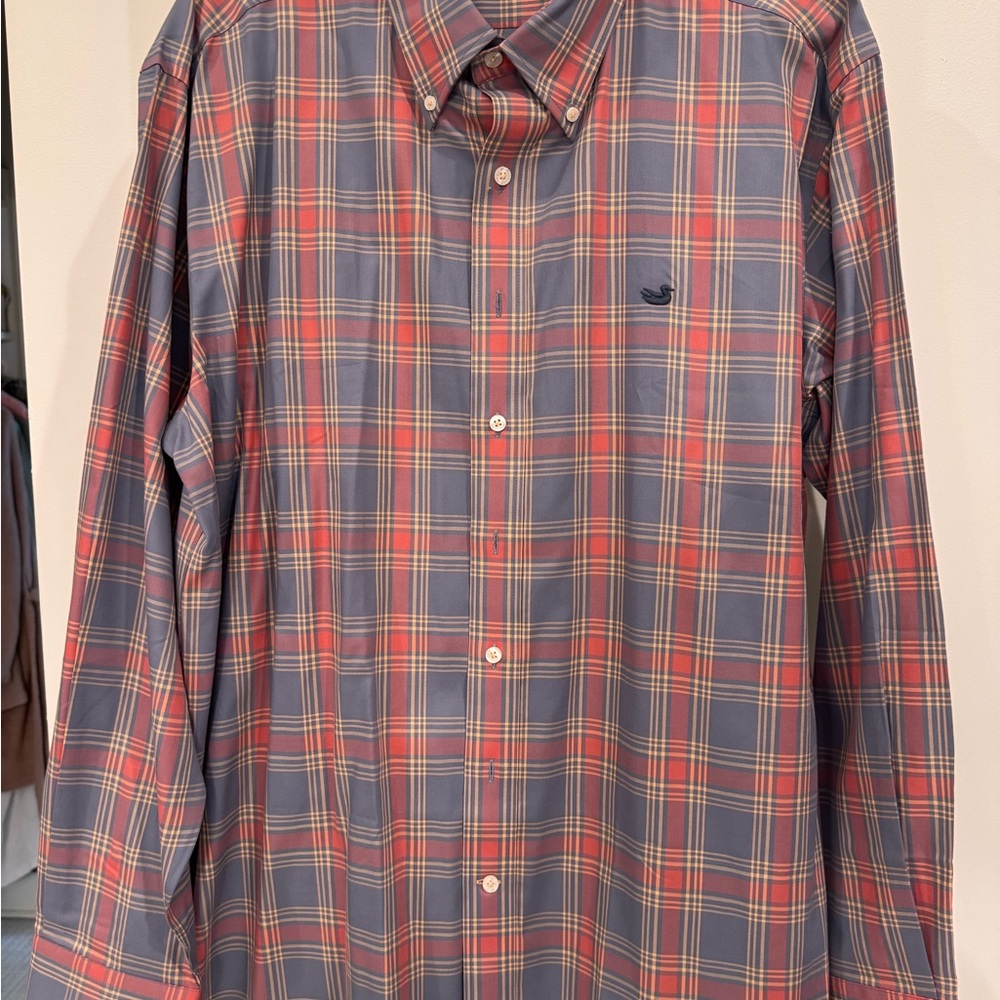 Classic Red and Blue Plaid Men's Shirt